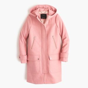 J. Crew Pink Wool Melton Coat